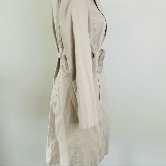 VIA SPIGA Classic Trench Coat SZ S Stone Lined Belted Pockets Vented Raincoat - Picture 6 of 16